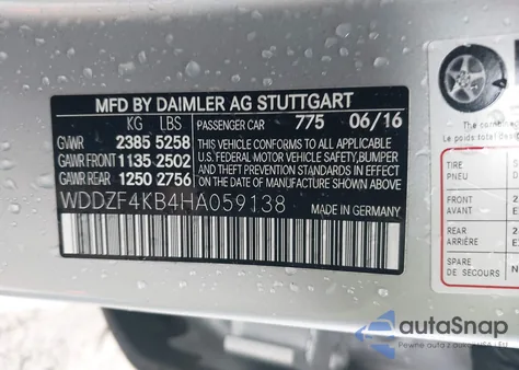 2017 Mercedes-Benz E 300 4Matic из США, поврежденный, VIN WDDZF4KB4HA059138